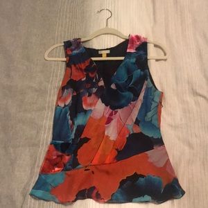 Anthropology - velvet and silk sleeveless blouse